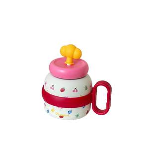 <span class=keywords><strong>Taza</strong></span> de paja de gran capacidad de alta apariencia, una linda olla interior de cerámica, tapa de manija portátil, para niñas - Product Image 2
