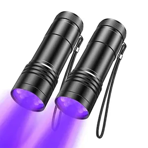 12发光二极管紫外线手电筒395纳米黑光，用于宠物尿液和房屋污渍检测紫外线手电筒