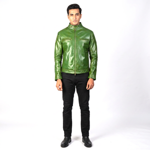 Best-Selling Finer Threads <b>Mens</b> <b>Long</b>-Length Autumn Stand Collar Quick Dry Genuine Leather <b>Jacket</b> Customized Logo High Street OEM - Product Image 1