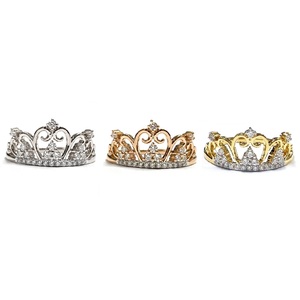 Bague en or jaune et diamant rond 18k, pour mariée, modèle Unique, tendance, bijoux pour adolescentes - Product Image 4