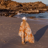 Couverture de plage tissée en coton et polyester à sublimation personnalisée en gros Jacquard tapisserie rétro