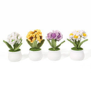 JP bricolage <span class=keywords><strong>maison</strong></span> saint valentin vacances cadeau plantes artificielles en pot fleur tournesol Crochet matériel sac - Product Image 3