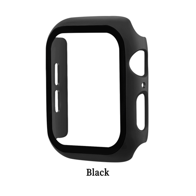 Full Cover Hard Case for Watch 38/40/42/44mm with 9H Tempered Glass Screen Protector