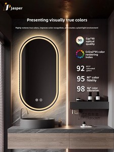 Espejo <span class=keywords><strong>de</strong></span> Pared LED Moderno para <span class=keywords><strong>Baño</strong></span> <span class=keywords><strong>de</strong></span> Hotel con Luz, <span class=keywords><strong>Antivaho</strong></span>, Interruptor Táctil Inteligente, Forma Ovalada, Personalizable con Logotipo, Venta Caliente <span class=keywords><strong>de</strong></span> Fábrica - Product Image 4