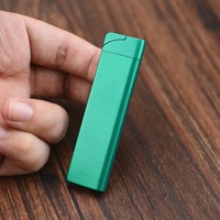 Briquet coupe-vent tendance SUP Green Flame, briquet créatif en métal rechargeable ultra-fin pour cigarettes