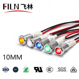 10 Mét Bảng Điều Khiển Chỉ Số Ánh Sáng Kim Loại Chống Thấm Nước IP27 Pilot <span class=keywords><strong>Lamp</strong></span> Singal Bulb <span class=keywords><strong>Led</strong></span> 12V Red Green Amber Xanh Trắng - Product Image 3