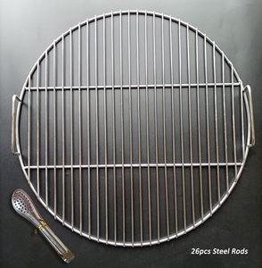 Grille de <span class=keywords><strong>barbecue</strong></span> en acier inoxydable 304 chromé, antiadhésive, soudée, avec poignées, diamètre 44,5 cm, <span class=keywords><strong>47</strong></span> cm/18,5 pouces, pour <span class=keywords><strong>barbecue</strong></span> au charbon de bois - Product Image 4