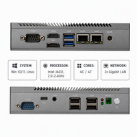 Mini PC OEM sin Ventilador J6412 de Cuatro Núcleos, DDR4 SODIMM, M.2 NVMe, Doble LAN, HDMI, DP, Computadora Industrial para IoT y Computación en el Borde