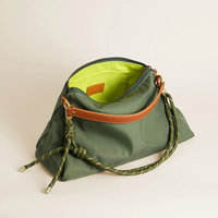 Sac fourre-tout tendance pour usage quotidien, couleur unie, fermeture ouverte, réutilisable, avec bandoulière, doublure en polyester recyclable pour usage quotidien