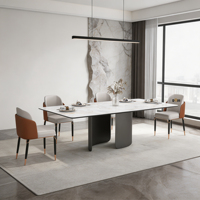 Table et chaises de salle à manger en céramique rabattables à prix réduit, 16 places |   Ensemble de table à manger haut de gamme gris avec chaises Rococo colorées