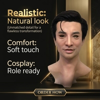 Masque de tête réaliste pour homme âgé, avec caractéristiques faciales réalistes, masque de célébrité, masque en silicone réaliste