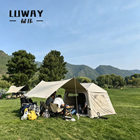 Tentes de camping gonflables automatiques 5,72 m² Tente pneumatique de luxe style maison 3000 mm en tissu Oxford imperméable pour le glamping familial