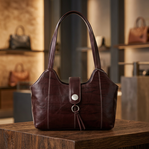 Pochette décontractée pour femme en cuir véritable de style traditionnel, élégante, durable, légère, avec fermeture éclair, imperméable et pliable - Product Image 5