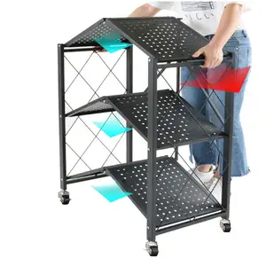 Estante de Metal para garaje, estantería ajustable para el hogar y la cocina, estante plegable de almacenamiento