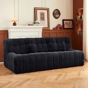 Sofá Cama Convertible <span class=keywords><strong>de</strong></span> Cuero Negro Extra Grande, Sofá <span class=keywords><strong>Chaise</strong></span> Longue Minimalista Nórdico Moderno para Dormitorio y Uso en Hoteles - Product Image 2