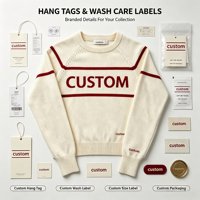 Pull en coton personnalisé avec logo pour femme, col rond de haute qualité, style preppy rétro, haut jacquard, tendance printemps-hiver