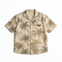 Chemise Hawaïenne pour Homme de Haute Qualité, Motif Palmiers, Manches Courtes, Idéale pour l'Été et la Plage