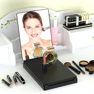Nouveau design, miroir 5 voies pour la coupe de cheveux avec lumière LED, miroir portable pliable à 360° pour barbier, miroir auto-portatif avec crochets réglables en hauteur - Product Image 5