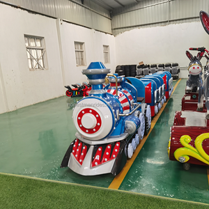 Trenino Turistico per Parchi Divertimento con 12 Posti, Elettrico per Interni ed Esterni, Giostra Senza Binari per Bambini nei Centri Commerciali - Product Image 1
