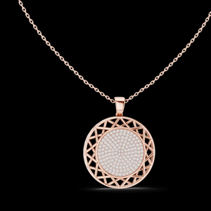 Colgante de Diamantes Geométrico Calado en Plata con Diamantes Brillantes, Joyería de Lujo para Bodas, Diseño Moderno y Elegante - Product Image 3