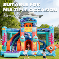 Château gonflable Airfunpro en forme de requin, facile à installer, en PVC, capacité maximale 10 personnes, pour grands enfants, fabriqué en Chine