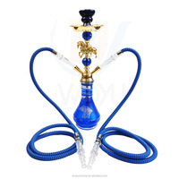 Pipe à eau en bois motif cheval doré, 1/2 haute qualité, pour tabac, shisha hookah portable
