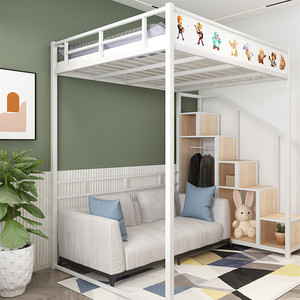 <span class=keywords><strong>Letto</strong></span> a <span class=keywords><strong>soppalco</strong></span> in acciaio resistente con scale in legno, adatto per <span class=keywords><strong>letto</strong></span> <span class=keywords><strong>singolo</strong></span>, matrimoniale o queen size, ideale per adulti - Product Image 3