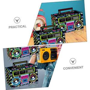 Boîte à dragées en carton écologique en forme de <span class=keywords><strong>radio</strong></span> rétro années 80-90, idéale pour les fêtes hip-hop, décoration de table, cadeau, bonbons - Product Image 6