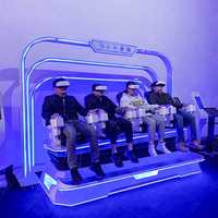 Silla de Cine VR JiaYi de 4 Asientos, 9D, 360°, 3D, 5D, 6D, 7D, Silla Deportiva de Realidad Virtual, Comercial, para Interiores, Hecha de Metal y Plástico