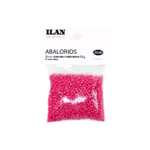 Perline Abalorios da 3 mm, colore rosso rosa, 50 g, per la creazione di gioielli - Product Image 2