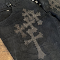 Jeans personnalisés de créateur pour hommes, patchs de broderie appliqués, pantalons, jeans en denim, moto pour hommes, femmes, hip-hop de rue
