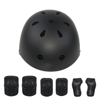 Ensemble d'équipement de protection pour patinage à roulettes pour enfants Genouillères à coque rigide Coudières Poignets Casques