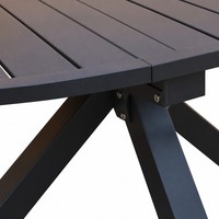 Ensemble de table à manger ronde extensible avec cadre en aluminium pour l'extérieur, idéal pour la cour, l'hôtel, le salon