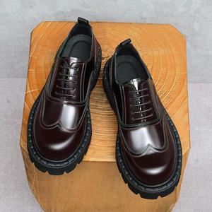 Zapatos Formales de Cuero para Hombre, Zapatos de Trabajo Profesionales con Suela Suave, Zapatos Oxford Retro Británicos con Punta Cuadrada para Hombre - Product Image 1