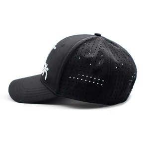 Gorras de béisbol de Golf con corte láser de rendimiento impermeable con borde de pico curvo con patrón de puntos, sombreros deportivos a cuadros, Agujero láser transpirable - Product Image 3