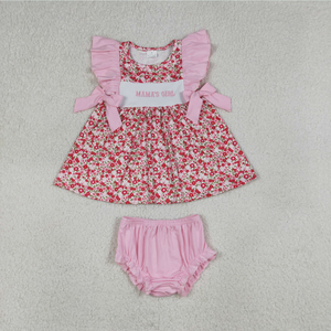 Conjunto de Ropa para Hermanas: Túnica Bordada con Flores 'Niña de Mamá' y Pantalones Cortos con Volantes - Product Image 3