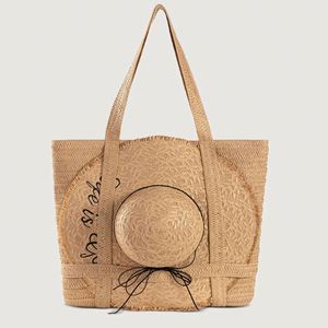 Women's Holiday Style Straw Woven Bag with Zipper Closure New Arrival Straw <b>Hats</b> - Product Image 1
