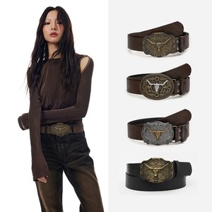 Nouvelle ceinture de cowboy western avec grande boucle, tendance et rétro, adaptée aux hommes et aux femmes, en similicuir. - Product Image 2
