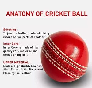 Vente chaude personnalisé de haute qualité 4 pièces points à la main balles de cricket en cuir véritable couleur de logo personnalisé pour la pratique du tournoi - Product Image 5
