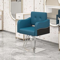 Chaise de Barbier Hydraulique Réglable pour Salon de Coiffure, Fauteuil Pivotant Élégant pour Permanente, Coloration et Coiffage avec Accoudoirs