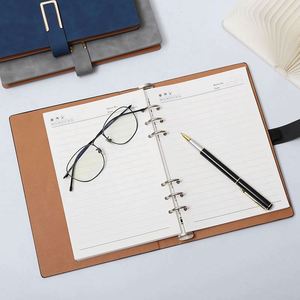 Custom Magnetic Buckle Promotional Business A5 PU Silk <b>Screen</b> Printed Loose-<b>Leaf</b> 6 Ring Refillable Notebook Binder - Product Image 2