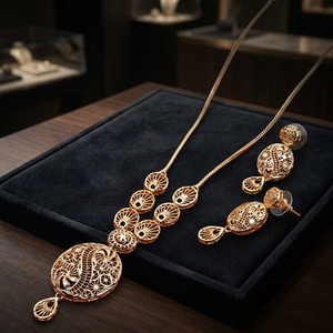 Collares de Oro Laminado de 14K, 18K, 24K al por Mayor, Joyería de Moda, Conjunto de Joyería Turca Moderna, Conjunto de Joyería Turca de Latón Dorado - Product Image 2