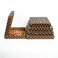 Cajas de Pizza para Llevar de Papel Kraft de Grado Alimenticio con Logotipo Personalizado de Fábrica, de 6 a 10 Pulgadas, con Recubrimiento UV, Reciclables