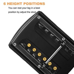 Repose-pieds pliable pour <span class=keywords><strong>guitare</strong></span>, tabouret à 6 hauteurs réglables avec embouts en caoutchouc et coussinet en caoutchouc antidérapant pour le soin de la <span class=keywords><strong>guitare</strong></span> et des ongles - Product Image 3