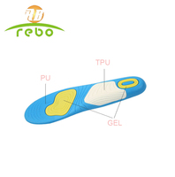 Semelles intérieures de sport personnalisées en gel TPU PU haute résilience, soutien de la voûte plantaire, absorption des chocs