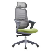 Chaise de bureau ergonomique JOHOOFURNITURE avec appui-tête, cadre gris, vente en gros pour bureau à domicile, coussin épais confortable
