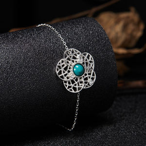 S925 Sterling Silber Natur farben Edelstein Armband Perle Spitze Blumen Design Licht Luxus High-End Persönlichkeit Temperament - Product Image 3