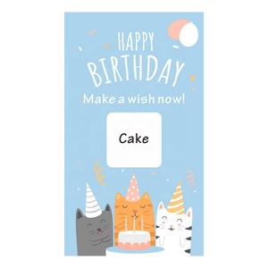 Cartes à gratter d'anniversaire personnalisées : styles mignons, impression UV, informations gagnantes - Product Image 2