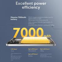 Smartphone POCO M7 4G Version Globale 6 Go + 128 Go Snapdragon 685 Écran LCD 6,9 pouces 144 Hz Batterie 7000 mAh Charge rapide 33 W NFC Capteur d'empreintes digitales latéral