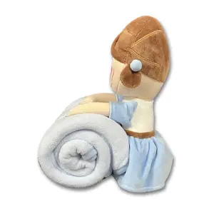 FAMA OEKO Audit Plush Doll With Flannel Blanket Angel Girl Soft Dolls Cute Plush Creative Gifts